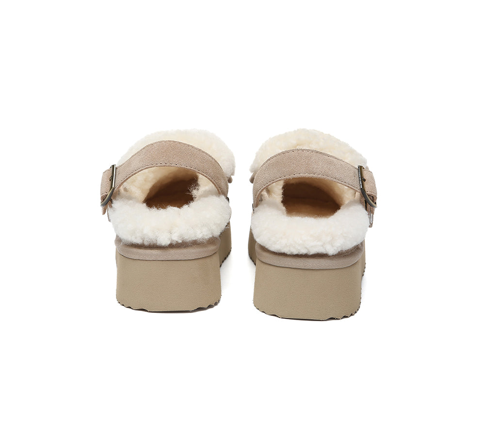 AUSTRALIAN SHEPHERD® 3-Way Style UGG Slippers Sheepskin Wool Slingback Platform Tenley