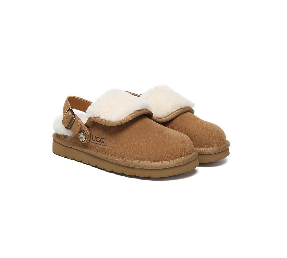AUSTRALIAN SHEPHERD® 3-Way Style UGG Slippers Sheepskin Wool Adjustable Strap Slingback Tenley