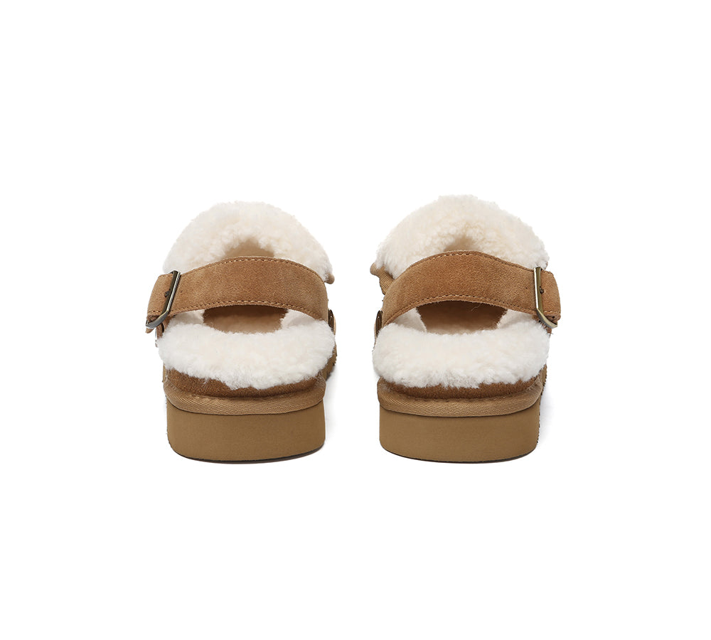 AUSTRALIAN SHEPHERD® 3-Way Style UGG Slippers Sheepskin Wool Adjustable Strap Slingback Tenley