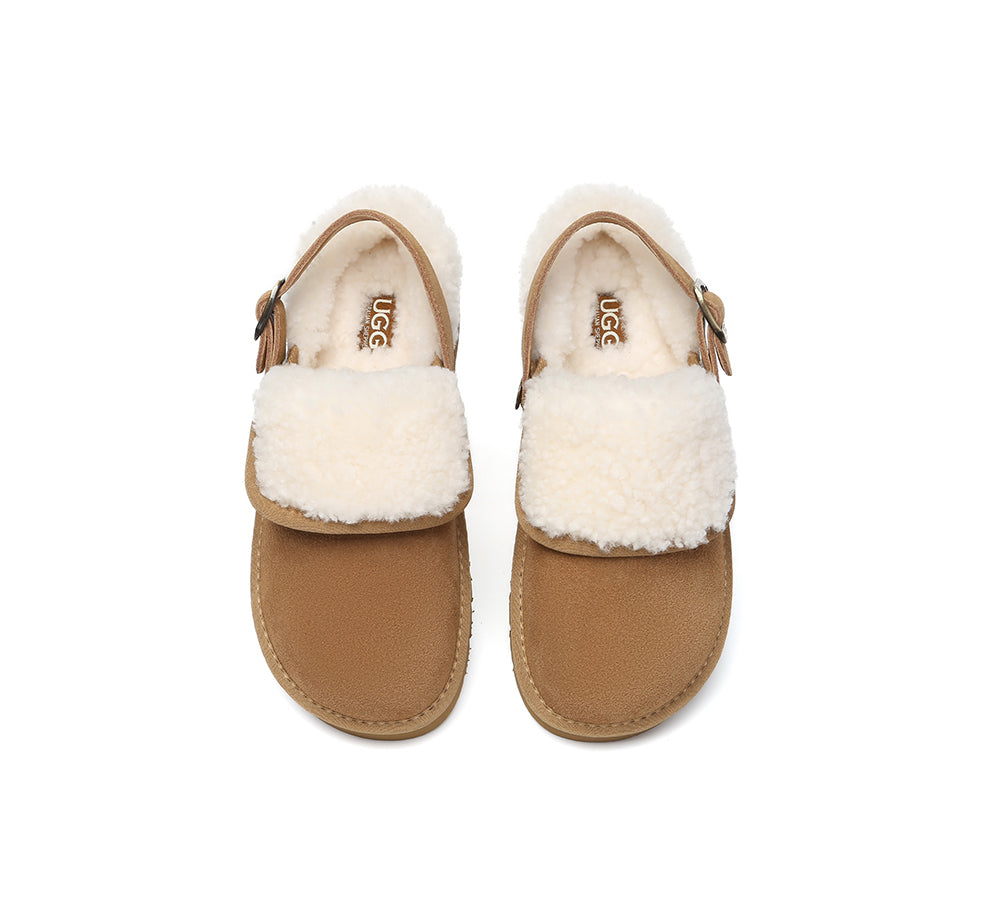 AUSTRALIAN SHEPHERD® 3-Way Style UGG Slippers Sheepskin Wool Adjustable Strap Slingback Tenley