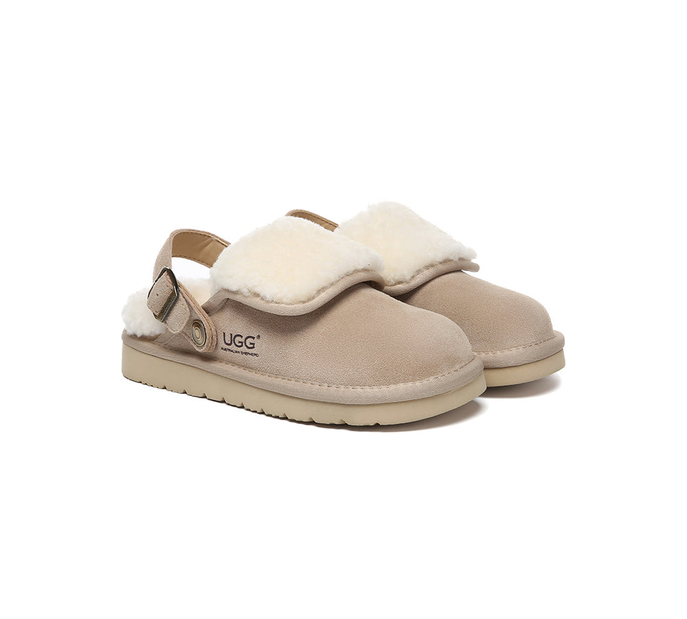AUSTRALIAN SHEPHERD® 3-Way Style UGG Slippers Sheepskin Wool Adjustable Strap Slingback Tenley