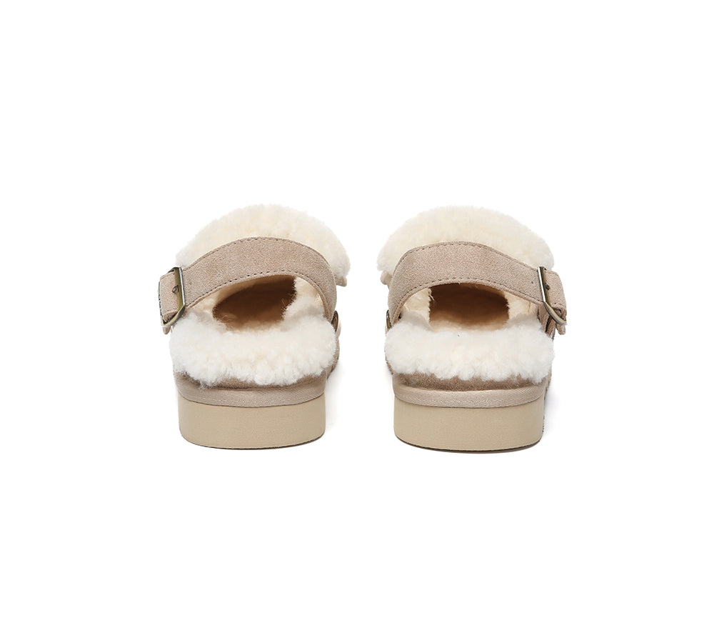 AUSTRALIAN SHEPHERD® 3-Way Style UGG Slippers Sheepskin Wool Adjustable Strap Slingback Tenley