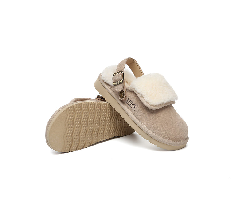 AUSTRALIAN SHEPHERD® 3-Way Style UGG Slippers Sheepskin Wool Adjustable Strap Slingback Tenley
