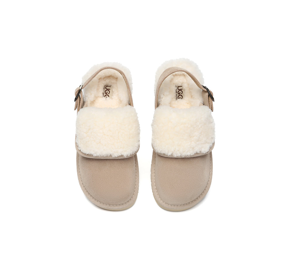 AUSTRALIAN SHEPHERD® 3-Way Style UGG Slippers Sheepskin Wool Adjustable Strap Slingback Tenley