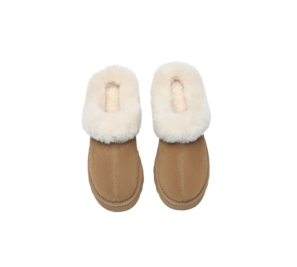 AUSTRALIAN SHEPHERD® UGG Slippers Sheepskin Wool Ankle Chunky Platform Murray