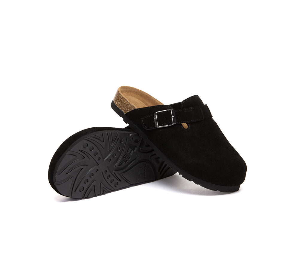 EVERAU® Adjustable Buckled Straps Slip-on Flat Sandal Slides Mason