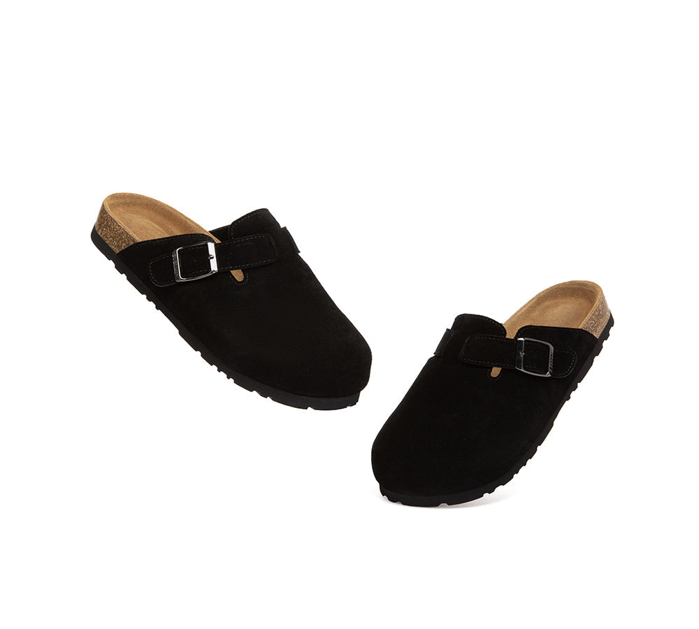 EVERAU® Adjustable Buckled Straps Slip-on Flat Sandal Slides Mason