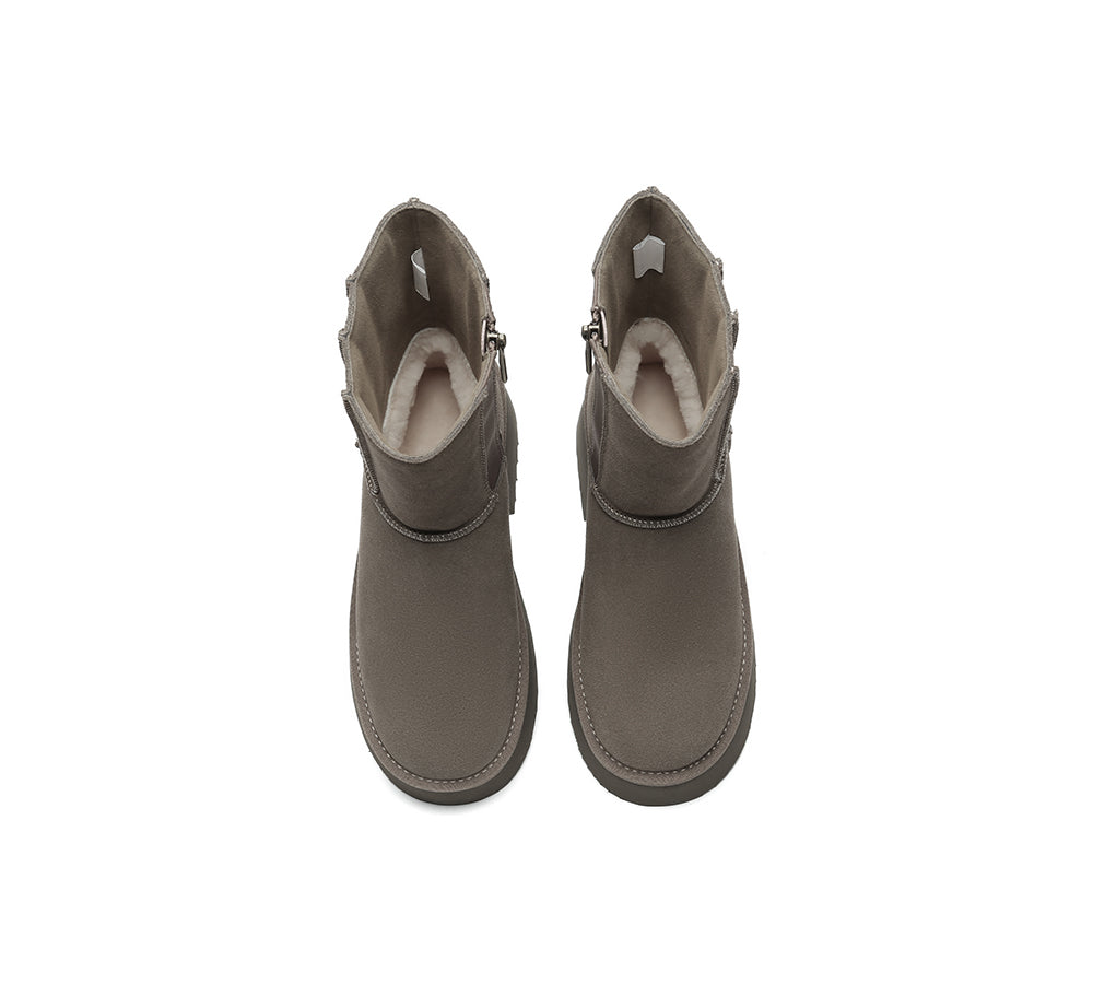 UGG EVERAU® UGG Boots Short Zipper Chunky Platform Yuana