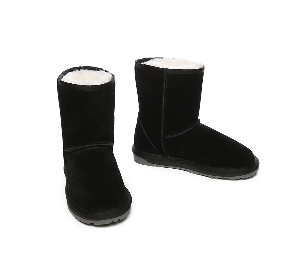 EVERAU® UGG Sheepskin Wool Mid Calf Boots Short Classic Suede
