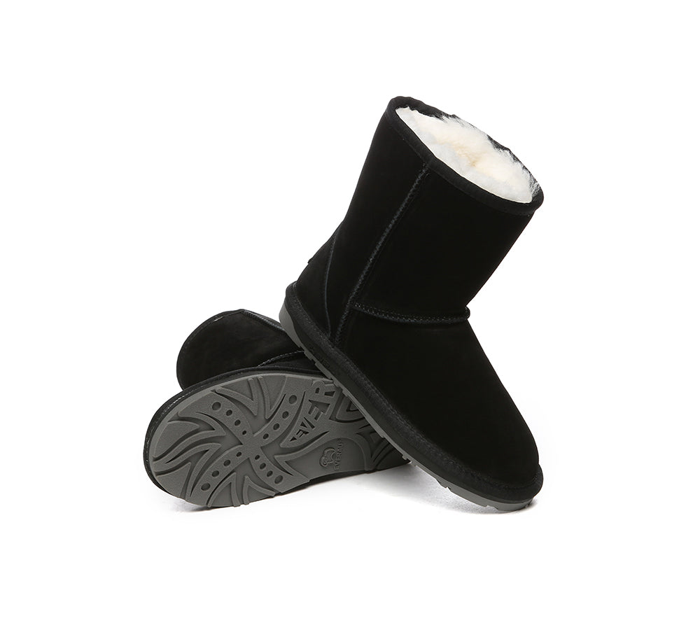 EVERAU® UGG Sheepskin Wool Mid Calf Boots Short Classic Suede