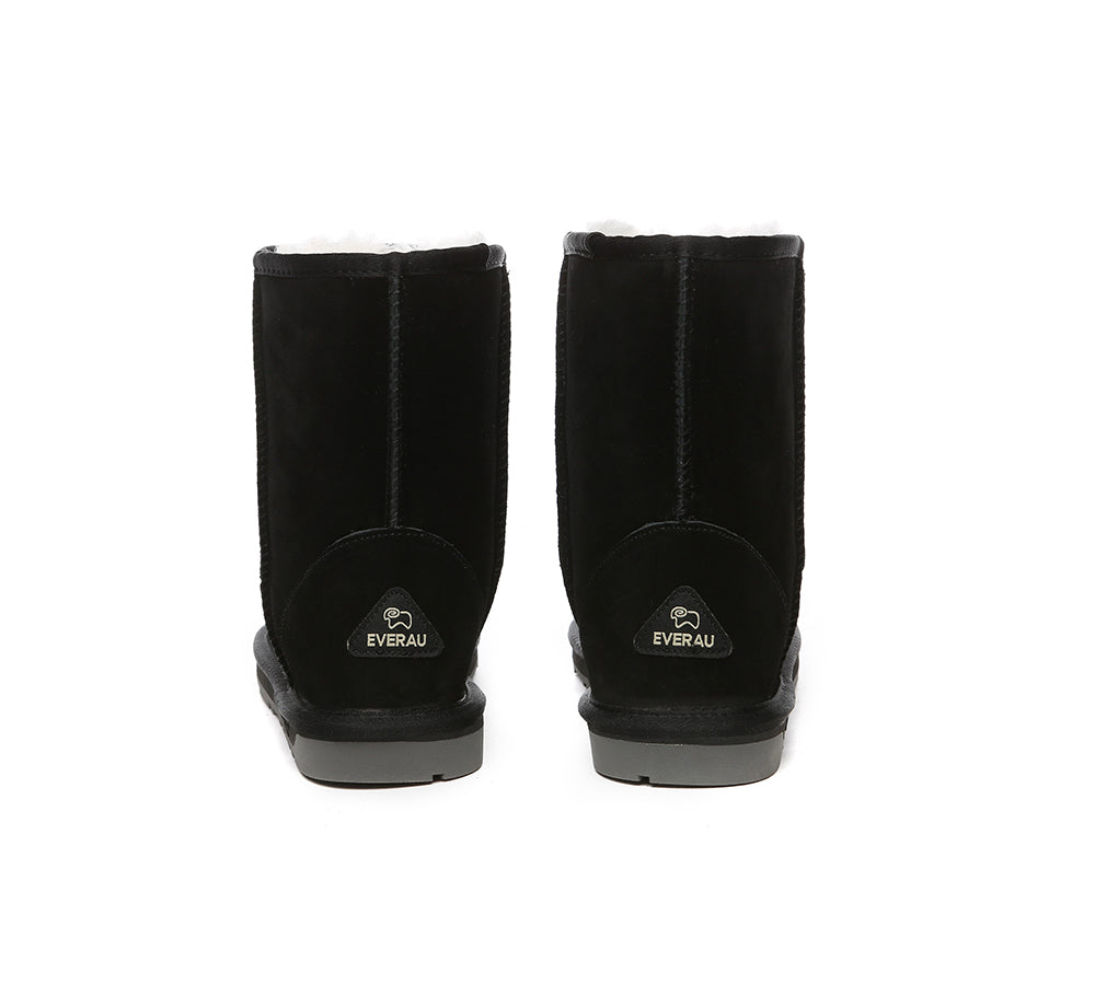 EVERAU® UGG Sheepskin Wool Mid Calf Boots Short Classic Suede