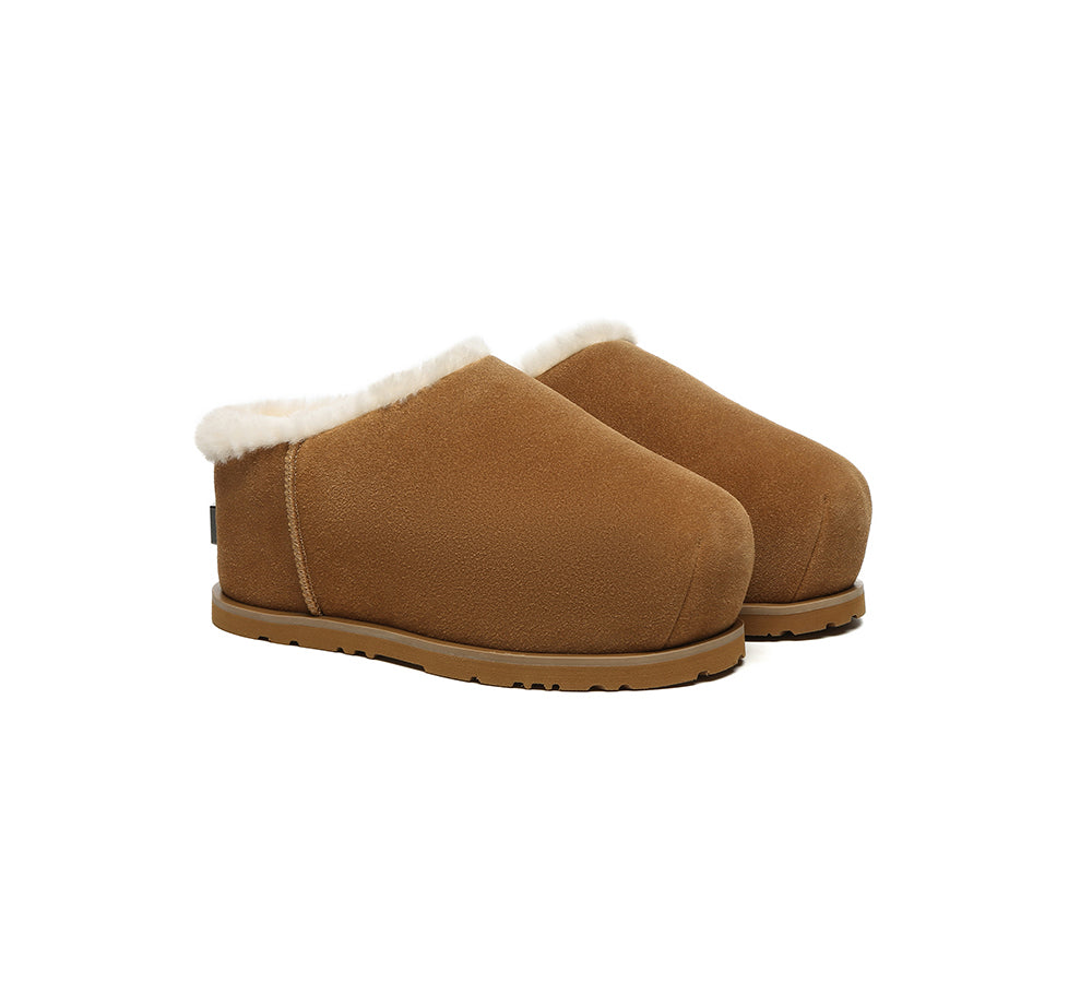 UGG EVERAU® UGG Slippers Sheepskin Wool Chunky Ankle Euro Loaf Pablo