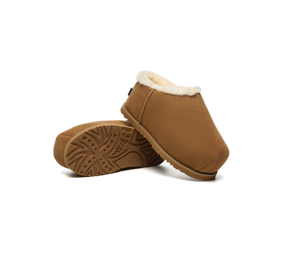 UGG EVERAU® UGG Slippers Sheepskin Wool Chunky Ankle Euro Loaf Pablo