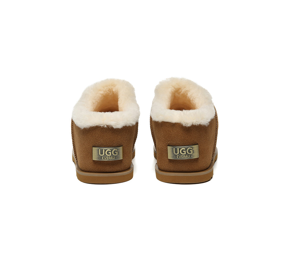 UGG EVERAU® UGG Slippers Sheepskin Wool Chunky Ankle Euro Loaf Pablo