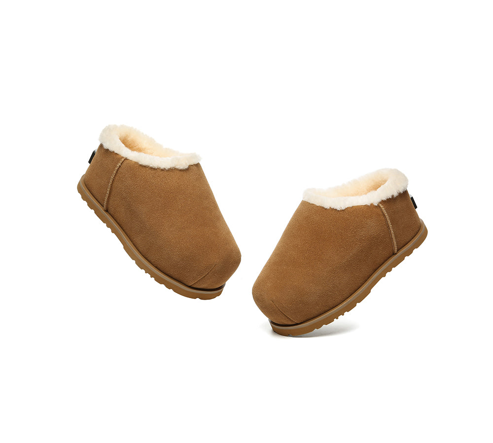 UGG EVERAU® UGG Slippers Sheepskin Wool Chunky Ankle Euro Loaf Pablo