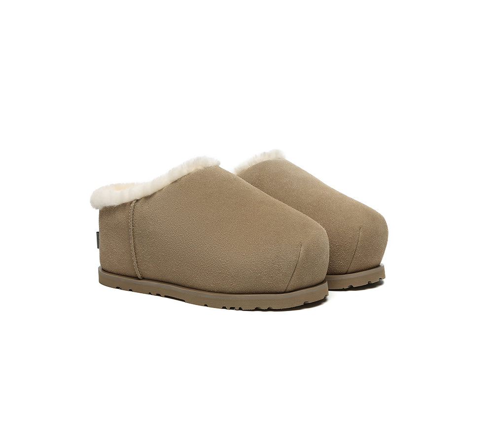UGG EVERAU® UGG Slippers Sheepskin Wool Chunky Ankle Euro Loaf Pablo