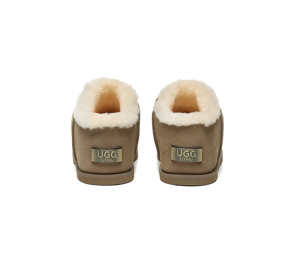 UGG EVERAU® UGG Slippers Sheepskin Wool Chunky Ankle Euro Loaf Pablo