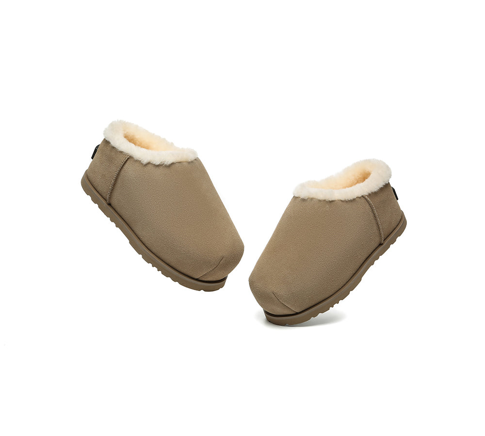 UGG EVERAU® UGG Slippers Sheepskin Wool Chunky Ankle Euro Loaf Pablo