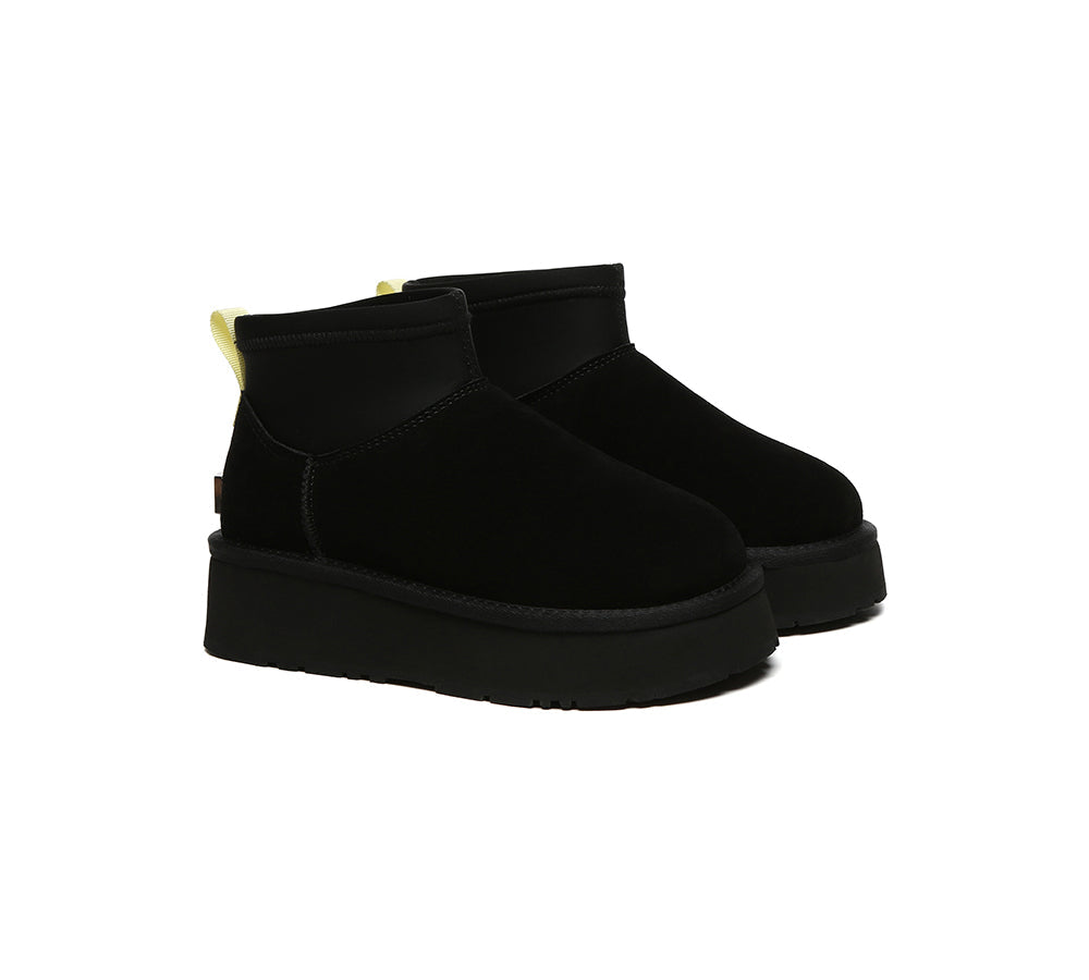 UGG EVERAU® UGG Boots Women Sheepskin Wool Stretchy Ankle Mini Platform Ethel