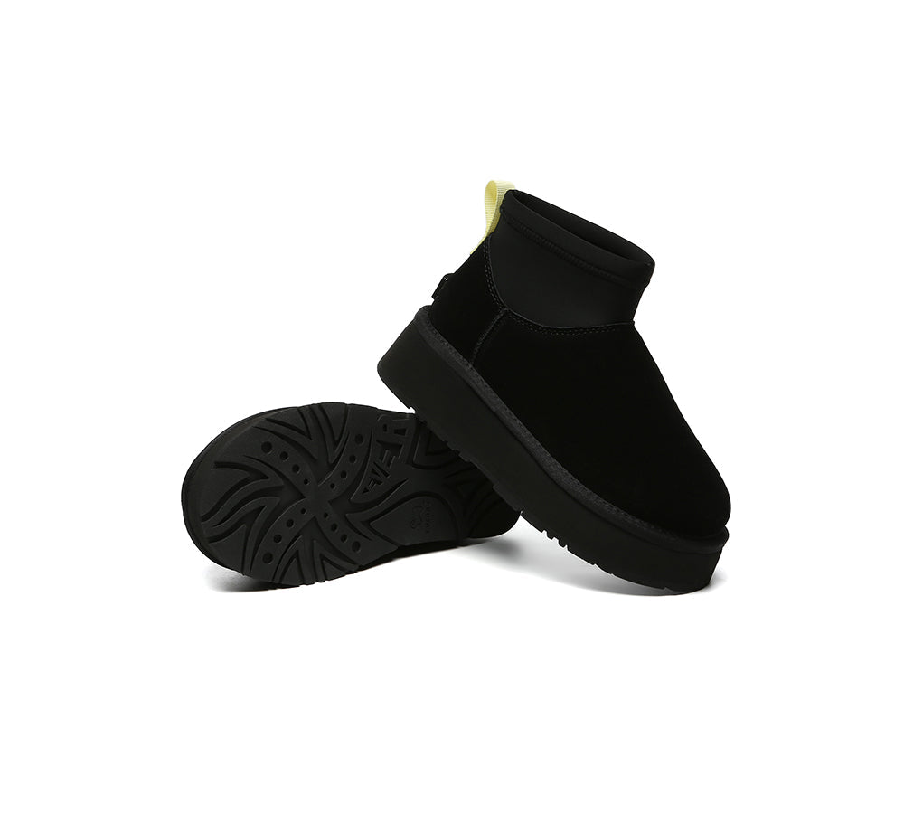 UGG EVERAU® UGG Boots Women Sheepskin Wool Stretchy Ankle Mini Platform Ethel