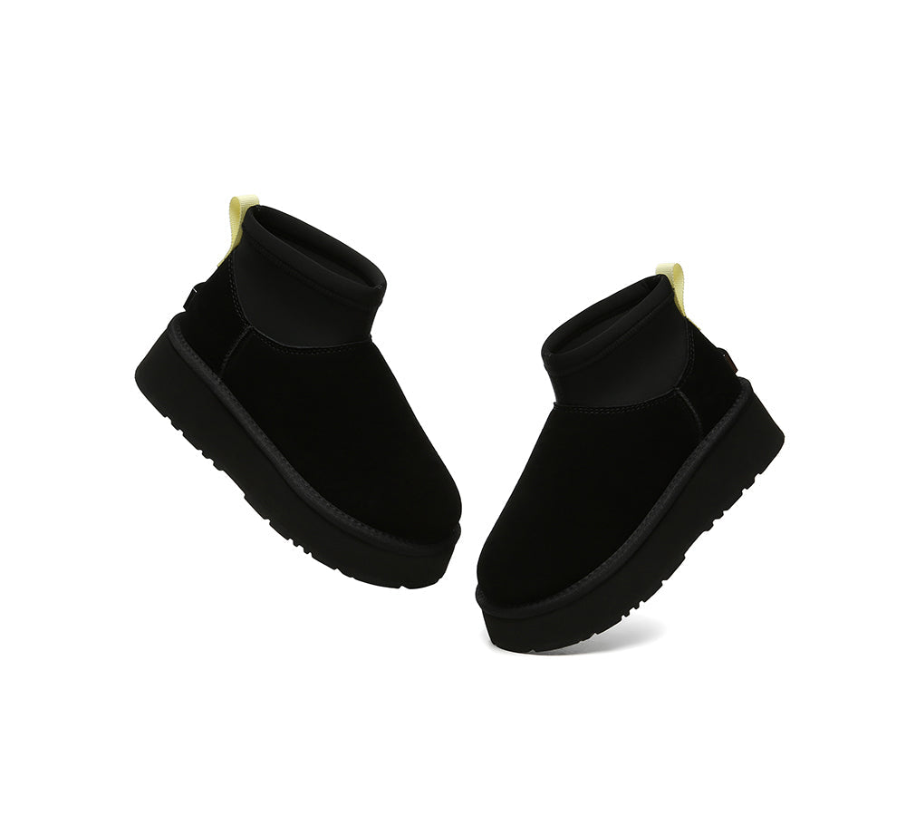 UGG EVERAU® UGG Boots Women Sheepskin Wool Stretchy Ankle Mini Platform Ethel