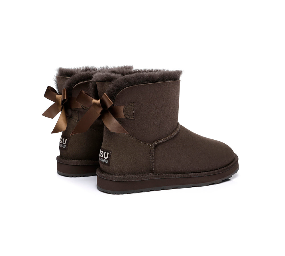 Urban UGG® UGG Boots Women Double faced Sheepskin Wool Mini Back Bow - UGG EXPRESS
