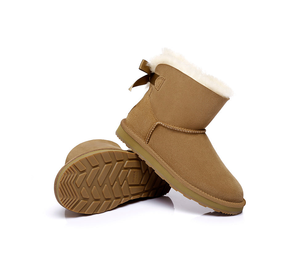 Urban UGG® UGG Boots Women Double faced Sheepskin Wool Mini Back Bow - UGG EXPRESS