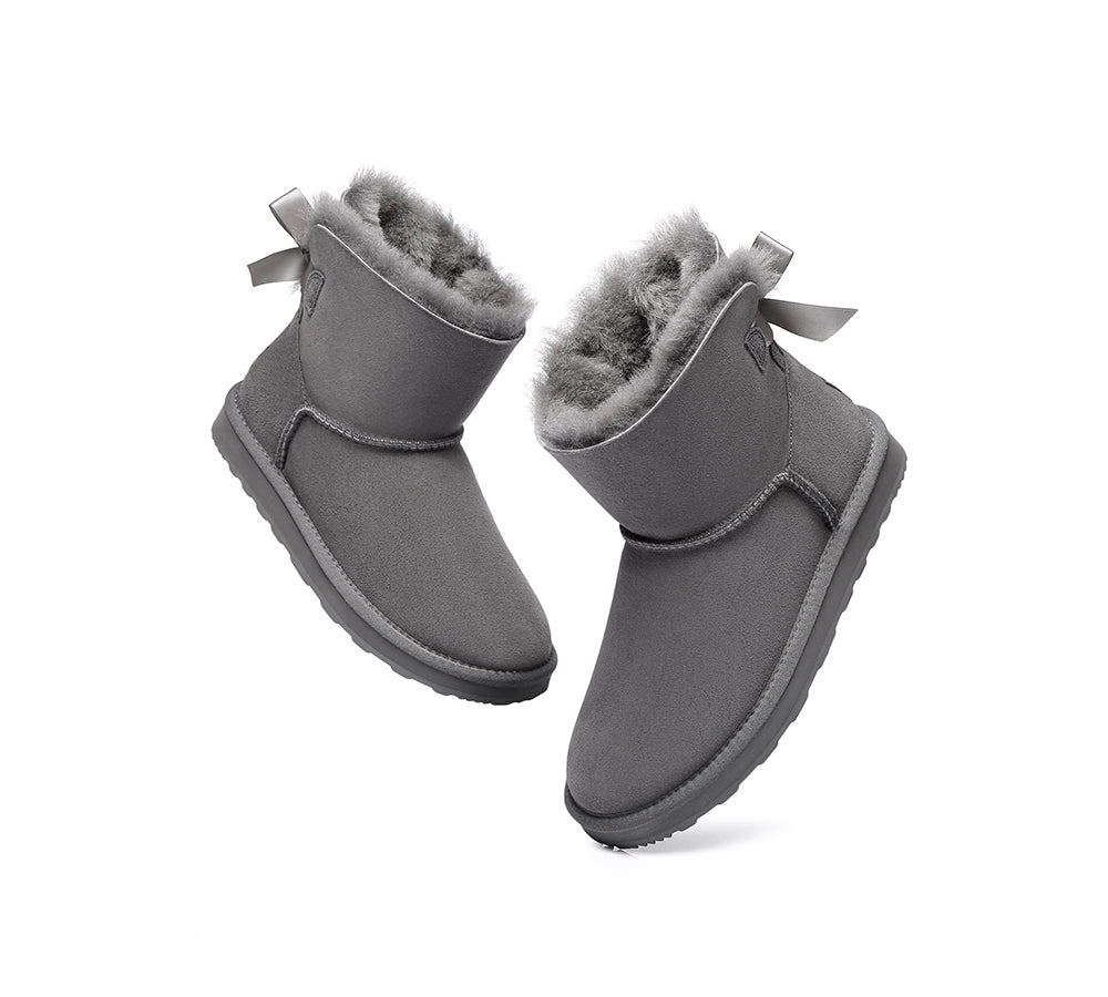 Urban UGG® UGG Boots Women Double faced Sheepskin Wool Mini Back Bow - UGG EXPRESS