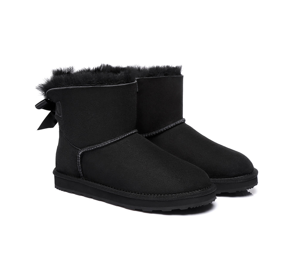 Urban UGG® UGG Boots Women Double faced Sheepskin Wool Mini Back Bow - UGG EXPRESS
