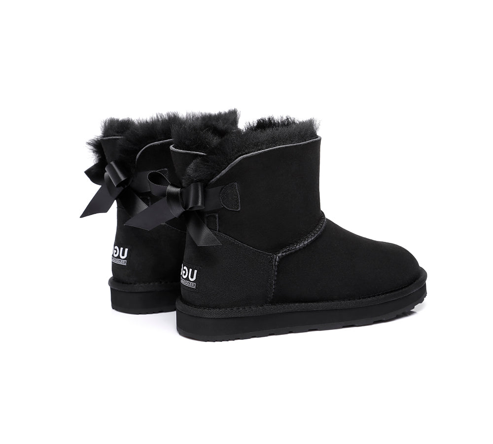 Urban UGG® UGG Boots Women Double faced Sheepskin Wool Mini Back Bow - UGG EXPRESS