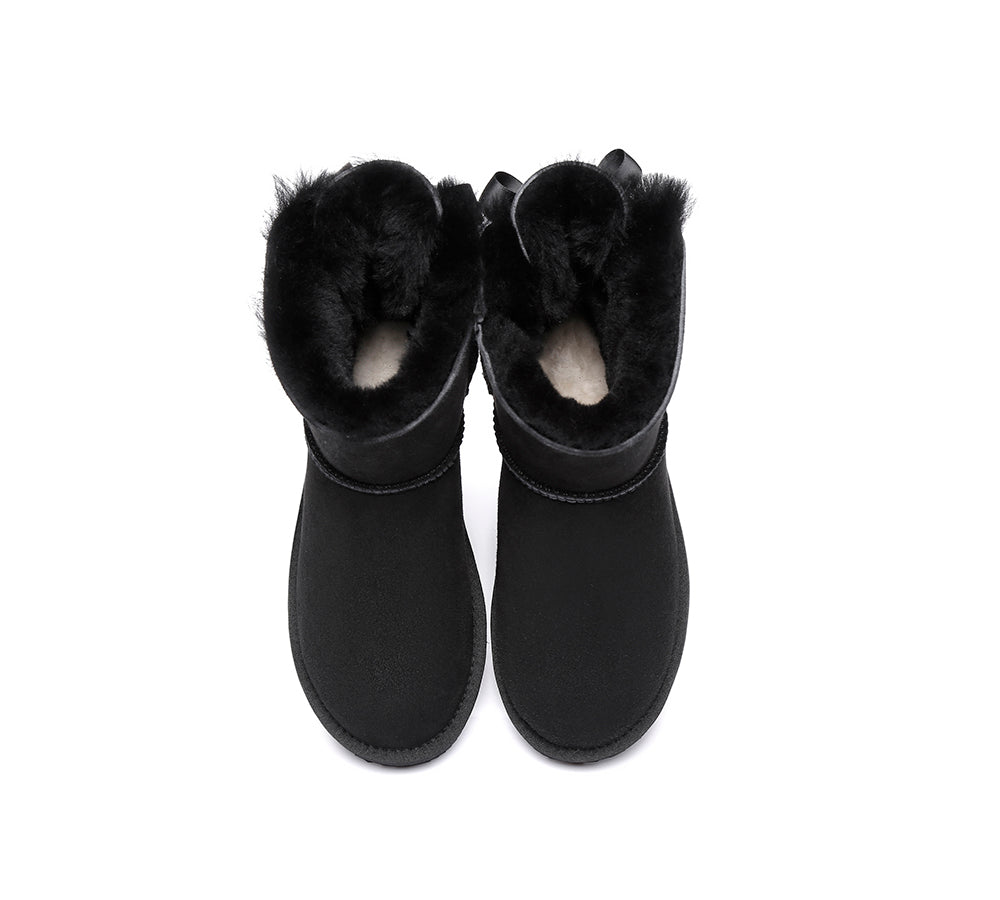 Urban UGG® UGG Boots Women Double faced Sheepskin Wool Mini Back Bow - UGG EXPRESS