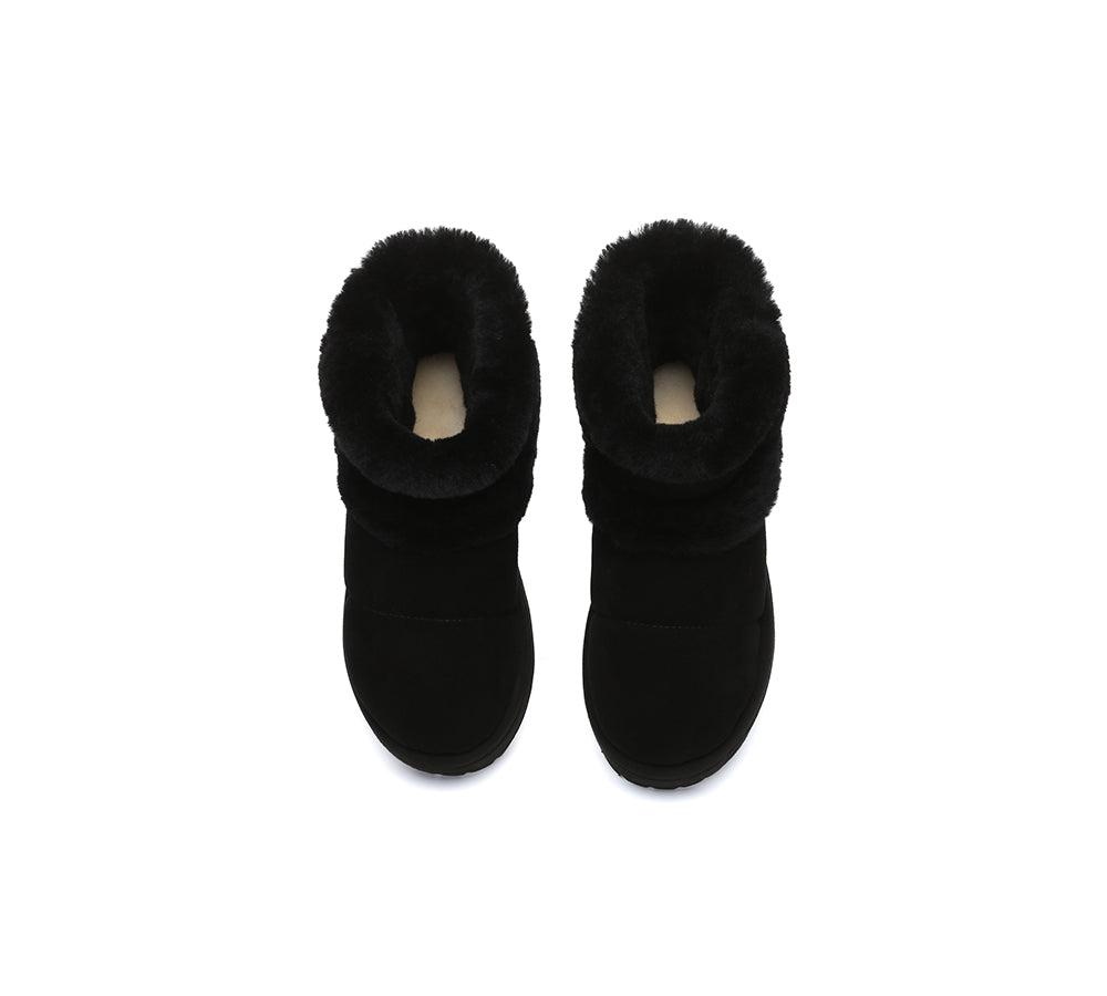 UGG EVERAU® UGG Boots Women Sheepskin Wool Shearling Lined Ankle Platform Udelia