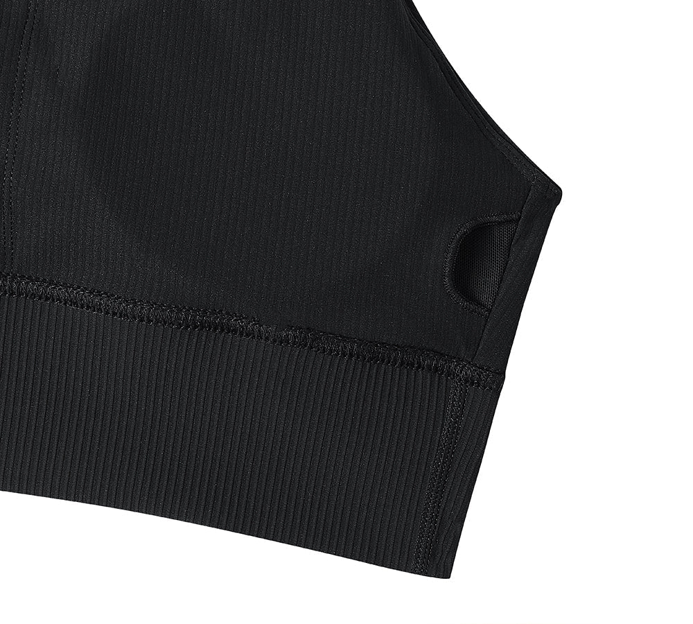 Apparel - Criss-cross Back Flow Ribbed Sports Bra