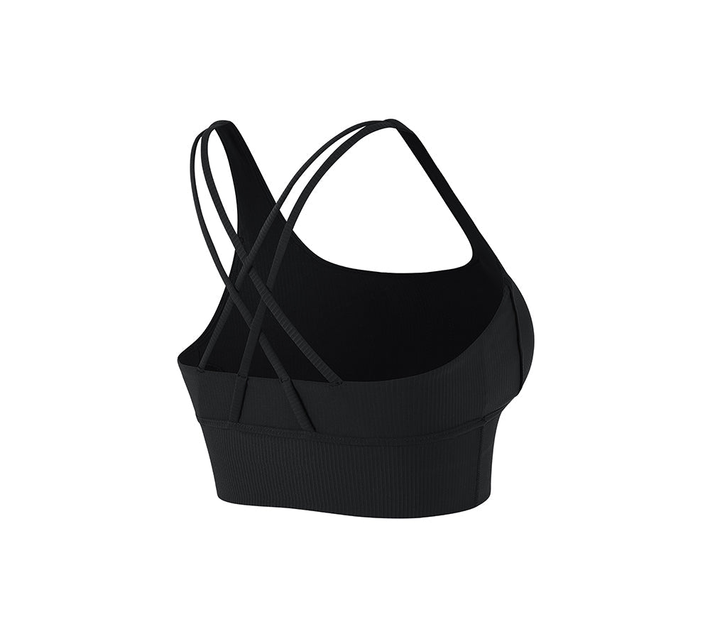 Apparel - Criss-cross Back Flow Ribbed Sports Bra