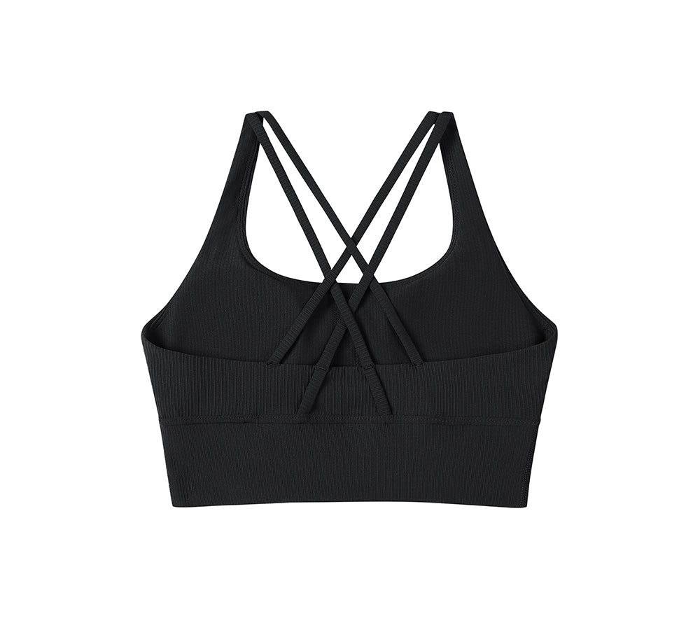 Apparel - Criss-cross Back Flow Ribbed Sports Bra