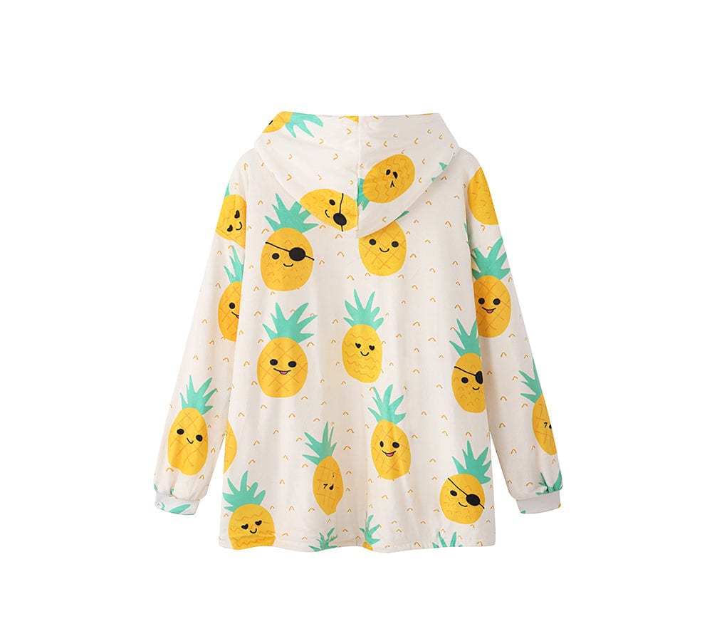 Apparel - Kids Reversible Hoodie Blanket Pineapple