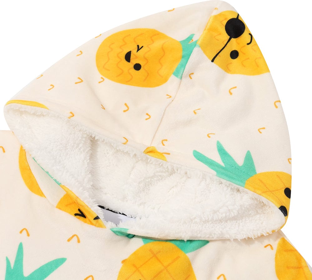 Apparel - Kids Reversible Hoodie Blanket Pineapple