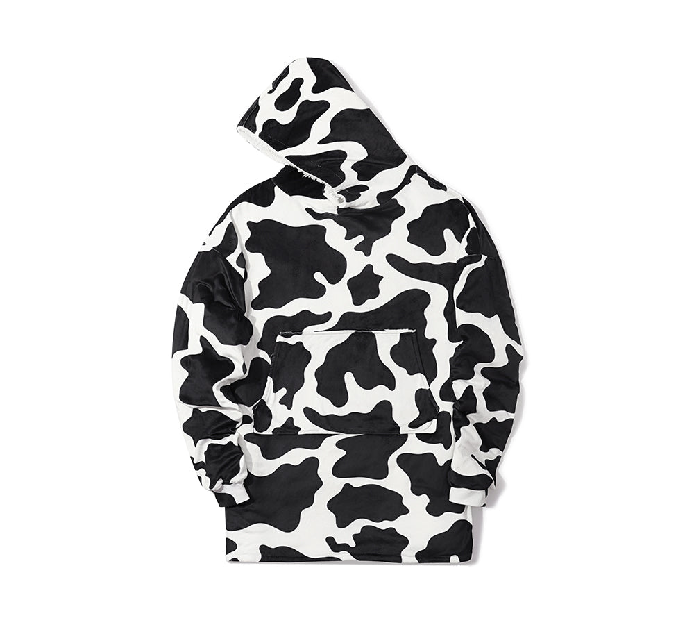 Apparel - Reversible Hoodie Blanket Unisex Cow Print