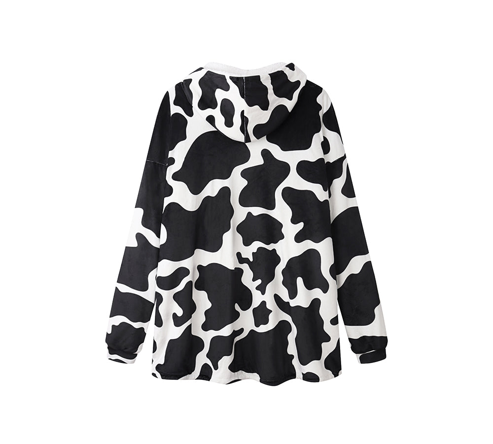 Apparel - Reversible Hoodie Blanket Unisex Cow Print