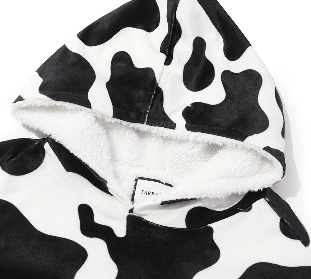 Apparel - Reversible Hoodie Blanket Unisex Cow Print