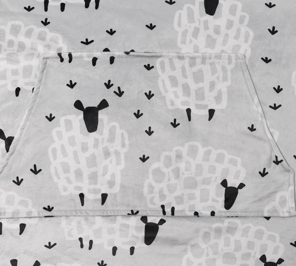 Apparel - Reversible Hoodie Blanket Unisex Sheep Print
