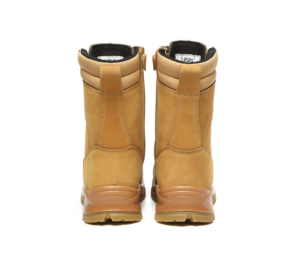 Fashion Boots - Work Safety Lace Up Men Boots Steel Toe With Wool Insoles Peter