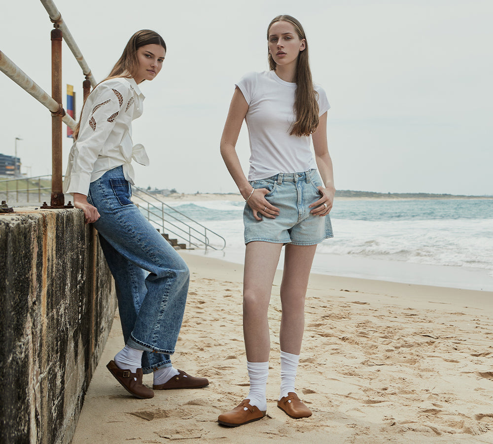 EVERAU® Women Leather Adjustable Buckled Straps Slip-on Flat Sandal Slides Brooklyn EVERAU