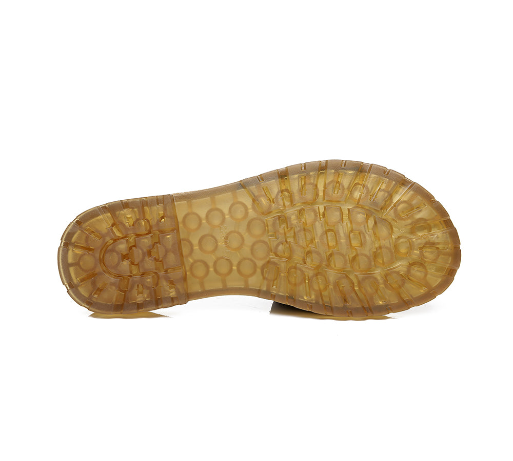 Slides - Leather Flat Slides Women Jianna Ultra Soft Footbed