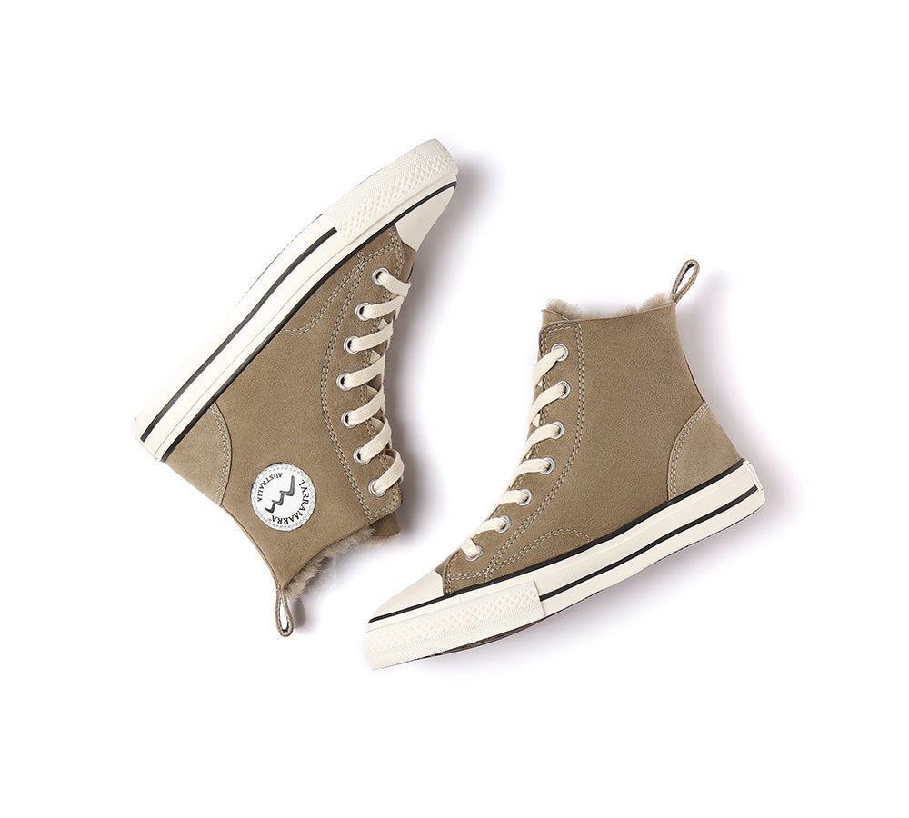Sneaker - TA Viola High Top Women Sheepskin Sneakers Double Face Sheepskin