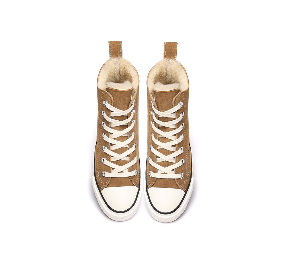 Sneaker - TA Viola High Top Women Sheepskin Sneakers Double Face Sheepskin
