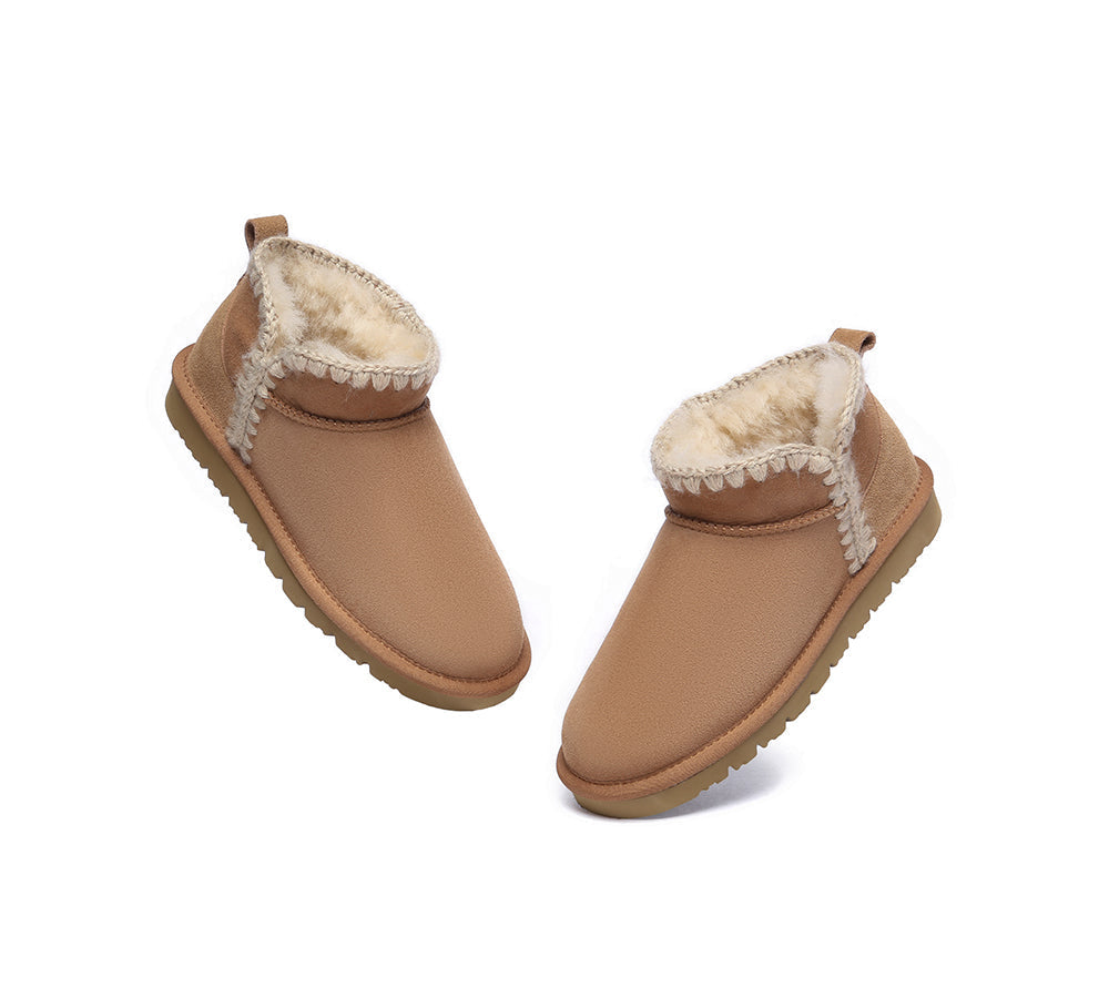 EVERAU® UGG Women Sheepskin Wool Ankle Mini Boots Brooklyn