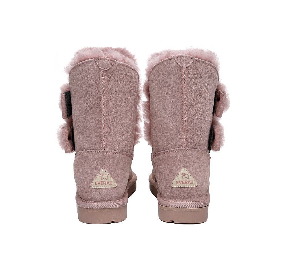 UGG Boots - Sheepskin Double Bow Boots Women Eira