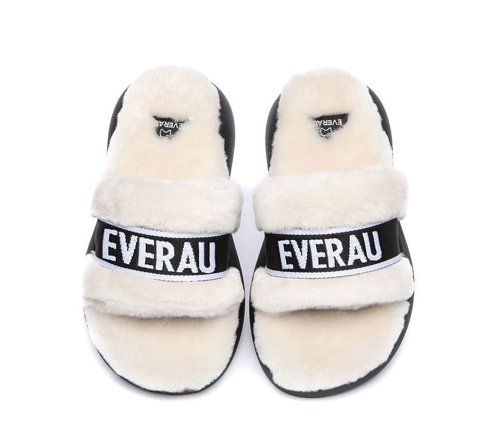 UGG Slippers - High Platform Sheepskin Wool Slides Women Flossy Slipper