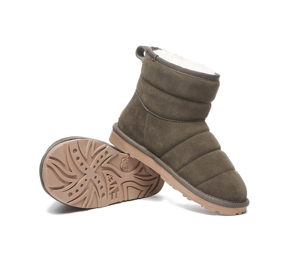 EVERAU® Mini Sheepskin Boots Women Mini Puffer